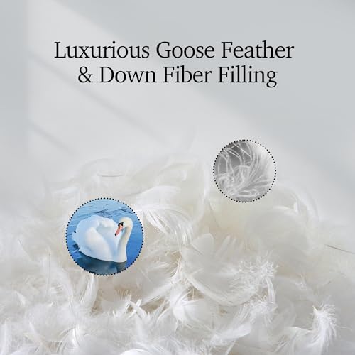 Oversized King Size White Goose Down Comforter - 100% Cotton, All Season Duvet Insert, Medium Warmth, 108x98 Inch