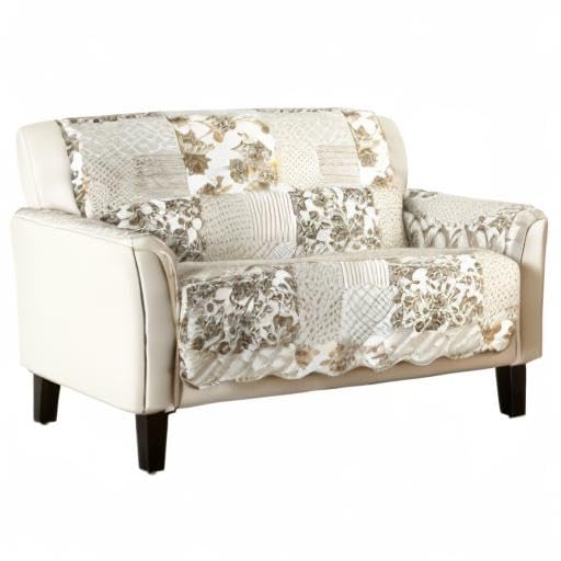 Reversible Patchwork Loveseat Cover - Washable Slipcover Protector