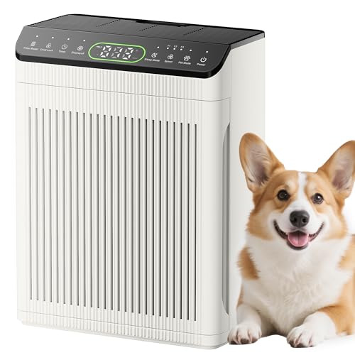 Large Room Air Purifier for Pets with HEPA Filter & Air Quality Monitor