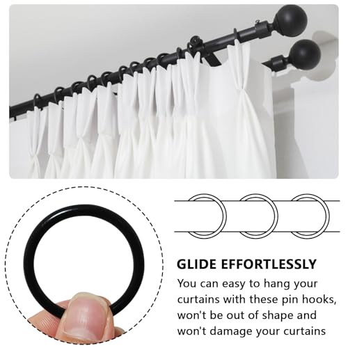 20-Pack Metal Curtain Rings with Hooks, 30mm Gold Drapery Pleat Set