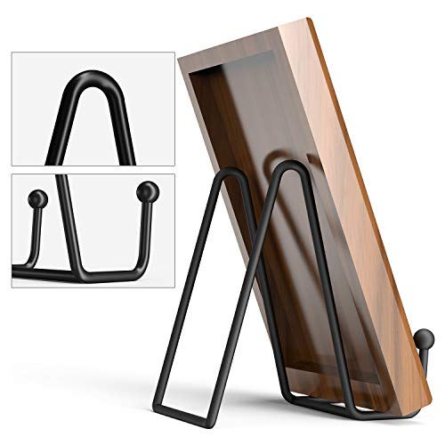 4.5-Inch Black Metal Display Stands for Plates, Photos, and Books (4-Pack)