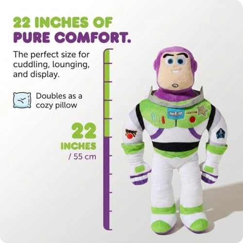 Jay Franco Kids Toy Story Buzz Lightyear Plush Pillow Buddy - 22 Inch Ultra-Soft Stuffed Toy & Cozy Pillow, Multi-Variation