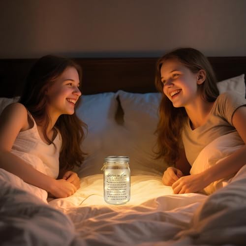 Sister-in-Law Mason Jar Night Light - Heartfelt Gift for Women - Sister-in-Law Variation