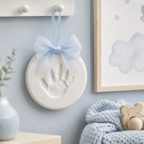 Kate & Milo Blue Baby Keepsake Clay Impression Kit with Blue Babyprints Variation: No-Bake Handprint & Footprint Ornament Kit