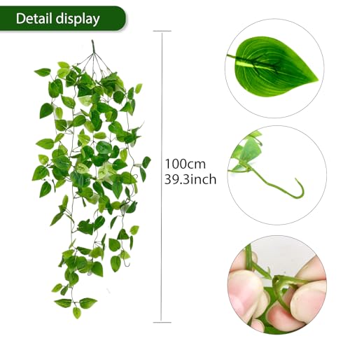 Artificial Hanging Plants Fake Ivy Vines Greenery Garlands (2 Pack)