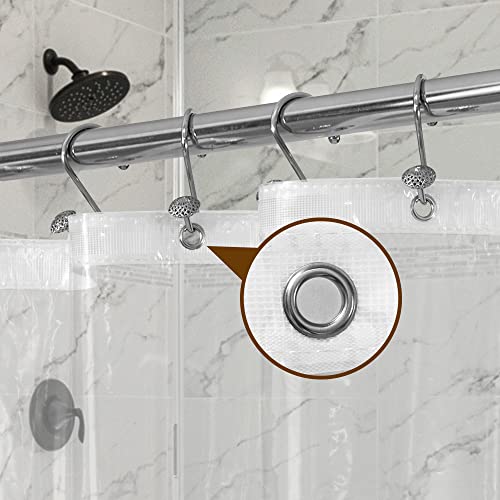 Barossa Design Clear Shower Curtain Liner, Waterproof PEVA, 72"
