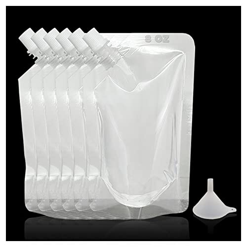 8oz Reusable Plastic Flask Set - Concealable Leakproof Flasks with Funnel