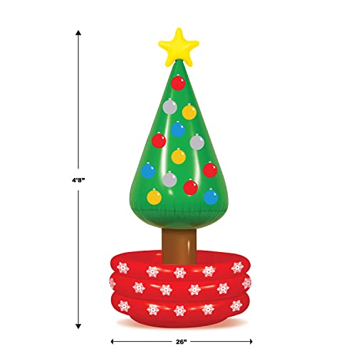 Beistle 3-Pack Inflatable Christmas Tree Coolers - 4'8" Holiday Drink Holders for Parties