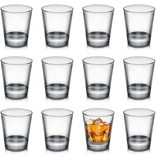 OBTANIM 12 Pack 1.5 oz Clear Shot Glasses with Heavy Base for Bar & Home Use