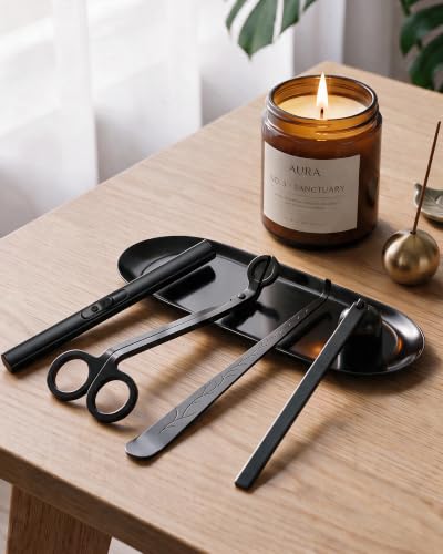 5-in-1 Candle Accessory Set - Rechargeable Lighter, Wick Trimmer, Snuffer & Dipper