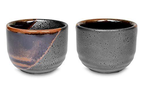 Japanese Sake Set Ceramic 5-Piece Black Kuro Oribe Gifu Japan