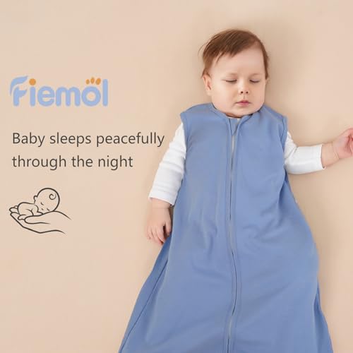100% Cotton Baby Sleep Sack 3-Pack - 0.5 TOG Wearable Blanket with 2-Way Zipper