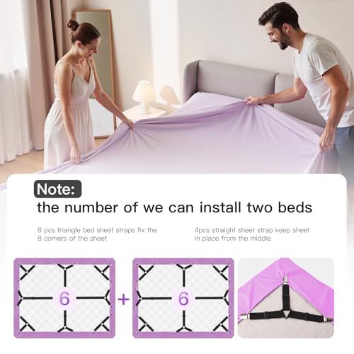 Adjustable Bed Sheet Straps - 12PCS Fitted Sheet Holders