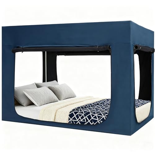 Full Size Bed Tent with Metal Frame - 90% Blackout Privacy Canopy