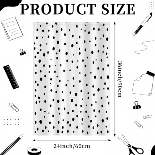 6 Pcs Polka Dot Classroom Curtains, 36 x 24 Inch Rod Pocket Window Drapes