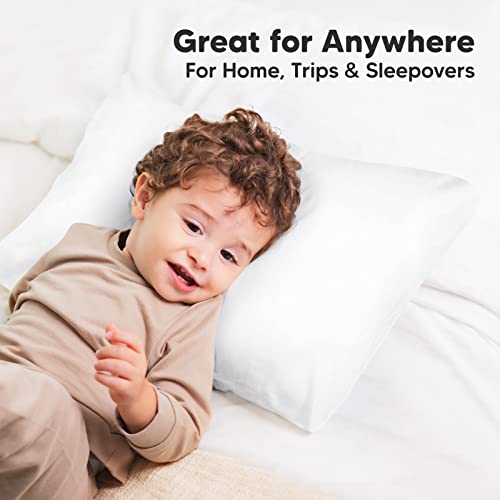 KeaBabies Toddler Pillowcase 13x18 - Organic Cotton Cover (Soft White)