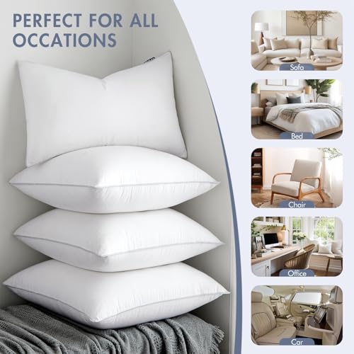 20x20 Inch Throw Pillow Inserts - Set of 2 Cotton Decorative Couch Pillows