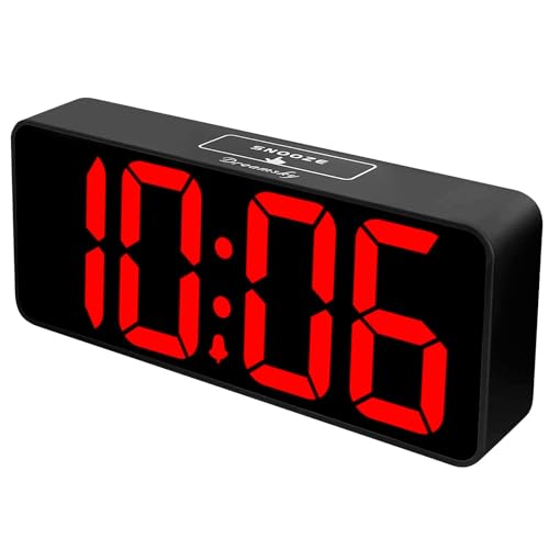 Large Digital Alarm Clock with 9-Inch Jumbo LED Display & USB Charger
