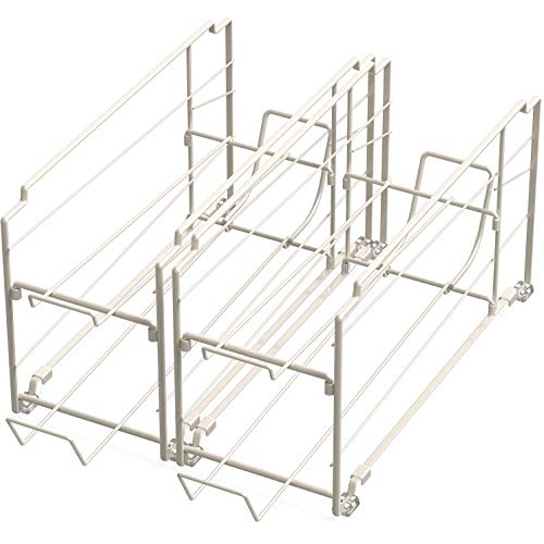Simple Houseware Stackable Beverage Soda Can Dispenser Organizer Rack, White - 2 Pack