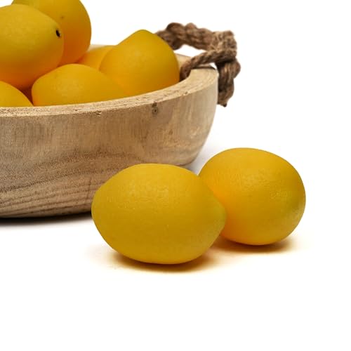 12 Artificial Yellow Lemons - Realistic Faux Fruit Decor