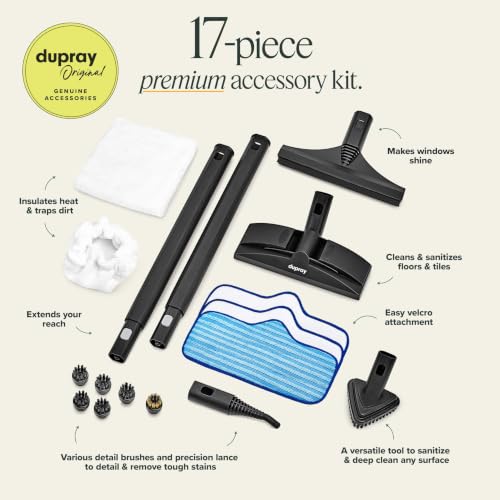 Dupray Neat Steam Cleaner for Home - Multipurpose Chemical-Free Steamer with 17 Accessories