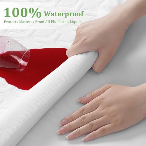 Queen Size Waterproof Mattress Protector - Cooling, Soft & Noiseless