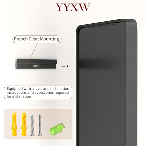 24x28 Inch Black Metal Frame Wall Mirror, Rectangular Bathroom Vanity Mirror