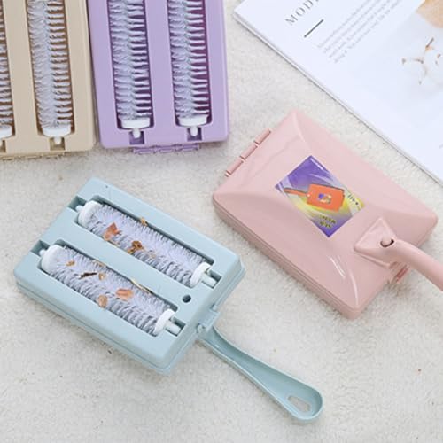 Handheld Carpet Debris Brush with Double Roller Design