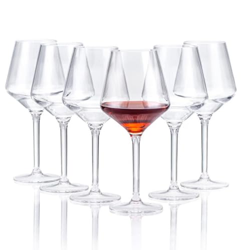16-Ounce Acrylic Stemless Wine Glasses - Shatter-Resistant Set of 6