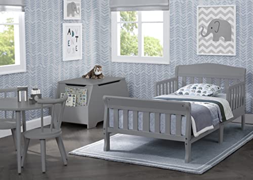 Canton Wooden Toddler Bed with Safety Guardrails - GREENGUARD Gold, Grey