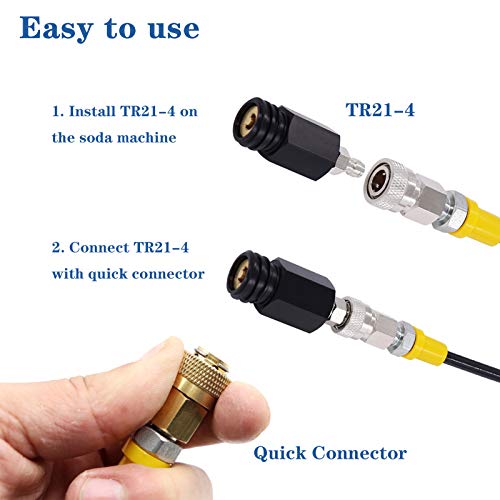 CGA320 to TR21-4 Soda Machine Adapter with 60in High-Pressure Hose
