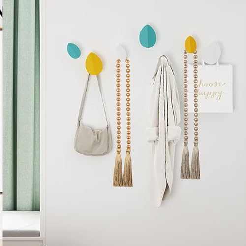 34-Inch Pearl Glass Bead Garland with Tassels, Boho Table Decor