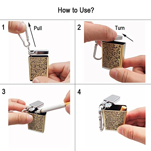 Portable Metal Ashtray with Lid - Pocket Cigarette Ash Tray Keychain