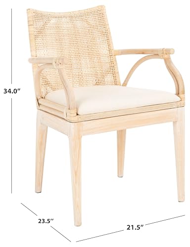 Safavieh Gianni Natural & White Washed Accent Chair, 19.8" Seat, Transitional Style