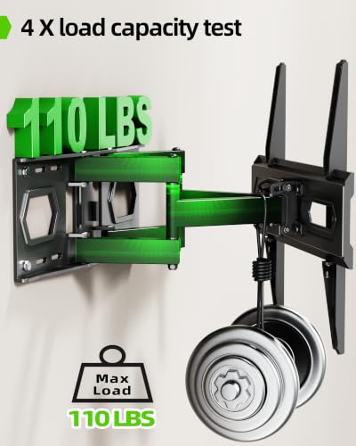 Full Motion TV Wall Mount Bracket for 32-74 Inch TVs, Swivel & Tilt Dual Arms