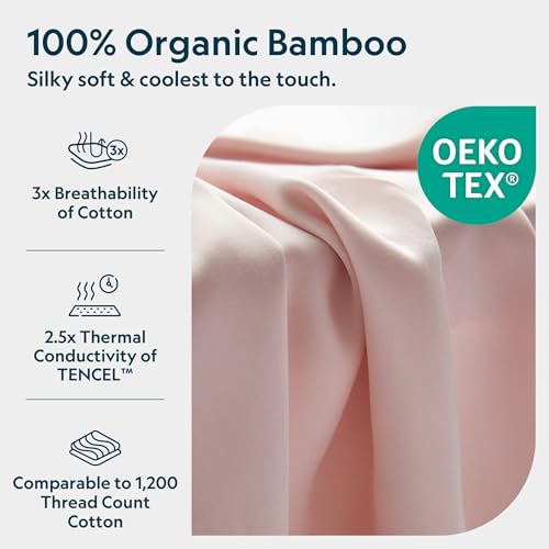 Bamboo Viscose Duvet Cover - Cooling, Soft & Breathable (Heavenly Pink, Full/Queen)