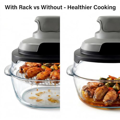 2-Piece Stainless Steel Crisper Rack Set for Air Fryer Bowls
