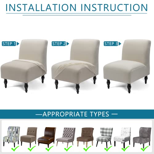 Armless Accent Chair Cover Slipcover - Stretchable Spandex Protector
