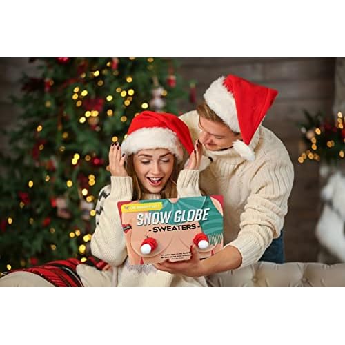 Snow Globe Sweaters - Funny Christmas Chest Warmers for Women - Holiday Stocking Stuffer Gag Gift - Secret Santa & White Elephant Idea