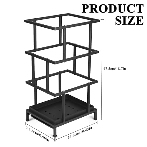 Metal Umbrella Stand for Entryway with Drip Tray and Adjustable Feet