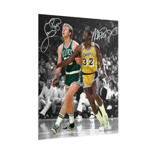 Signed Magic Johnson & Larry Bird Autograph Wall Art - High-Quality 8x10 Photo Print