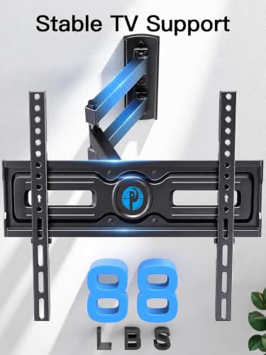 Pipishell Full Motion TV Wall Mount for 26-65 Inch Flat & Curved TVs, Single Stud Fits 26-65"