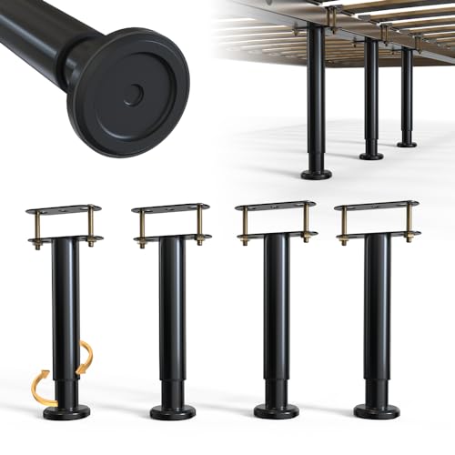 Adjustable Bed Frame Metal Support Legs, Slat Center Support (7"-12.6", 4 Pack)