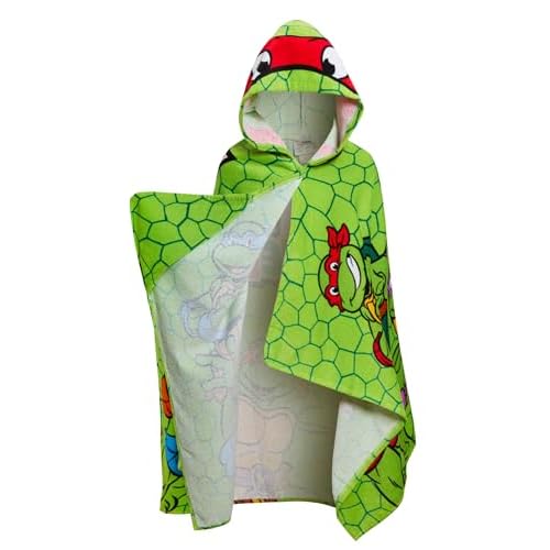 Teenage Mutant Ninja Turtles Hooded Towel Raphael Poncho 100% Cotton Beach Towel Dress up Bathtowel Swimming Wrap