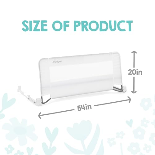 Regalo 54" Extra Long Swing Down Toddler Bed Rail Guard for Twin-Queen