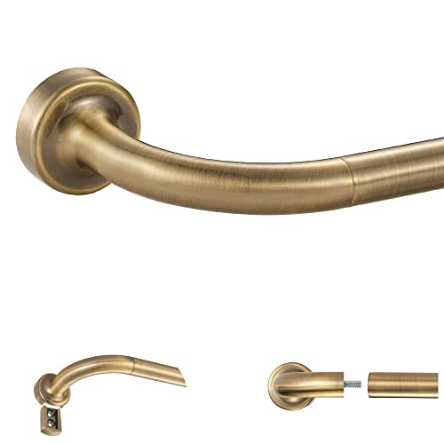 Adjustable Wrap-Around Curtain Rod, Antique Bronze Metal Window Drape Rod