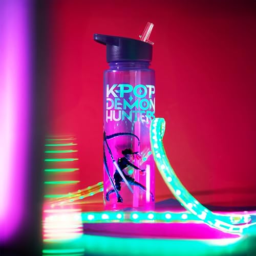 Graphic Water Bottle for Girls 25oz Leak Proof Straw Lid