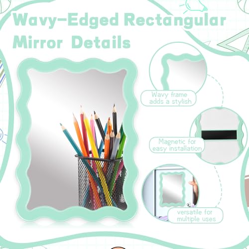Magnetic Locker Mirror - 5.31 x 7 Inch Aesthetic School Locker Decor
