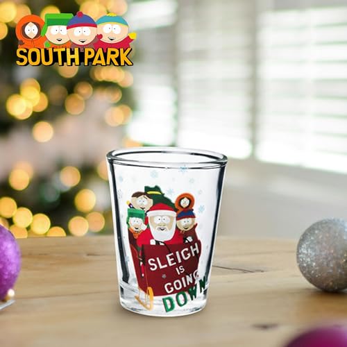 Silver Buffalo South Park Xmas Group Shots 4-Piece Mini Glass Set - Funny Holiday Drinkware