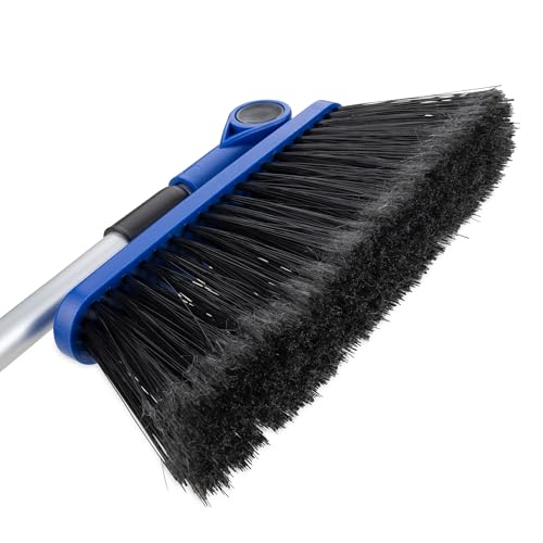 Camco Adjustable RV Broom and Dustpan - Ideal for RVs, Campers, &